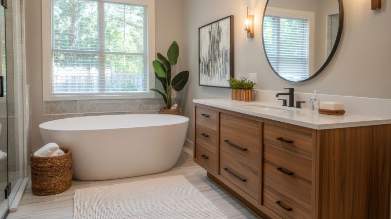 Bathroom Featuring a Freestanding Tub